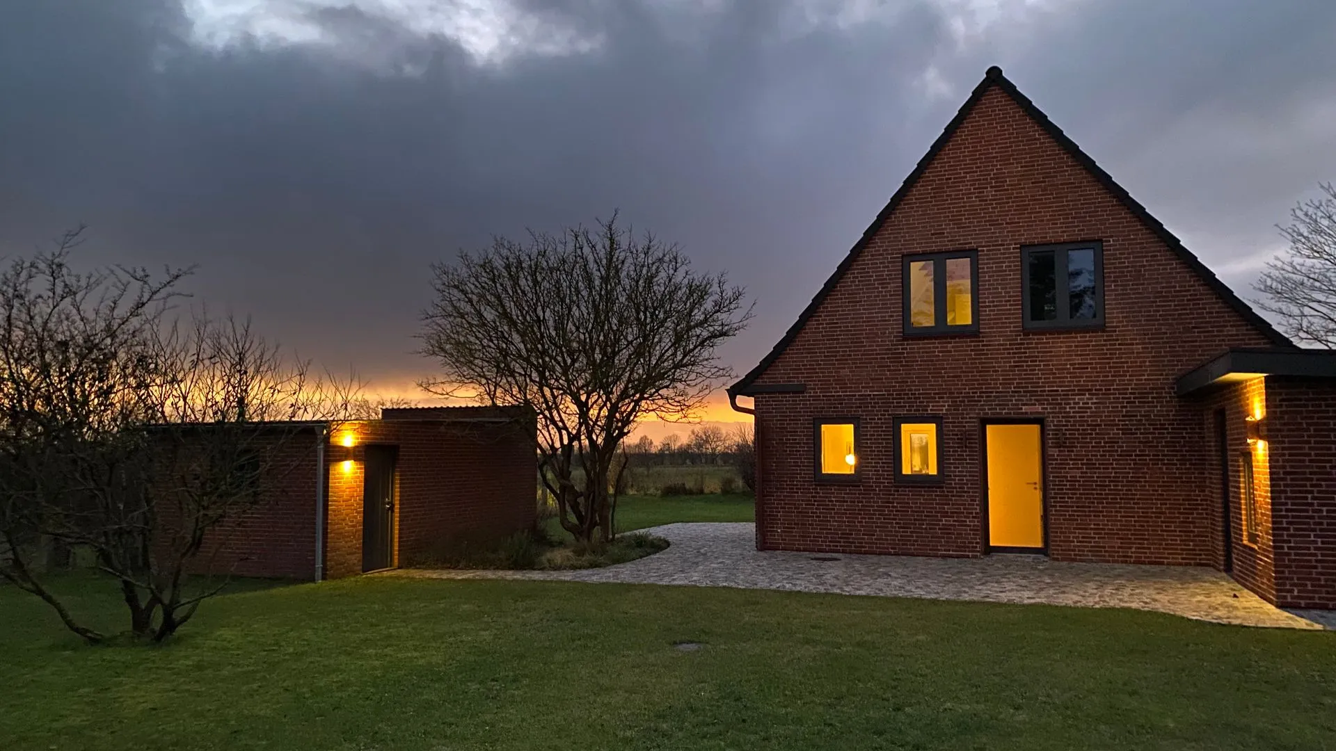 Heverstrom bei Sonnenuntergang